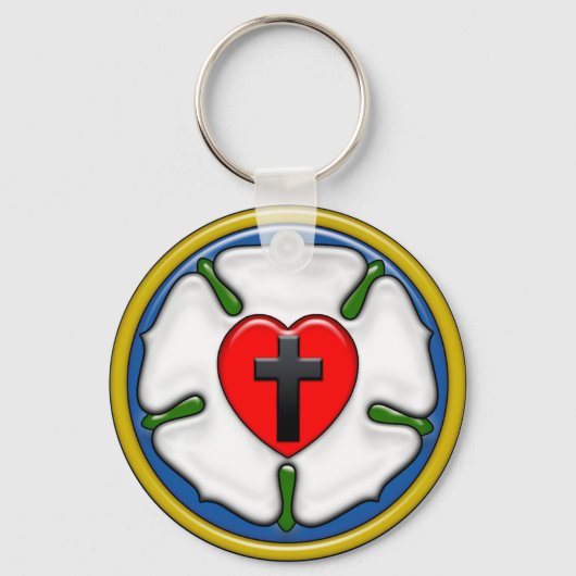 Lutherroos met geprägede uitstraling sleutelhanger (Voorkant)