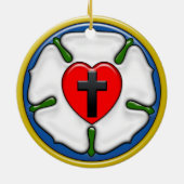 Lutherroos met gepreste reliëf keramisch ornament (Achterkant)