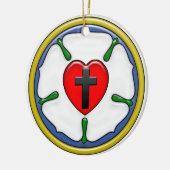 Lutherroos met reliëflook keramisch ornament (Links)