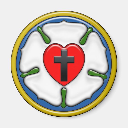 Lutherroos met reliëflook magneet (Voorkant)
