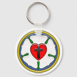 Lutherroos met reliëflook sleutelhanger