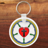 Lutherroos met reliëflook sleutelhanger (Voorkant)