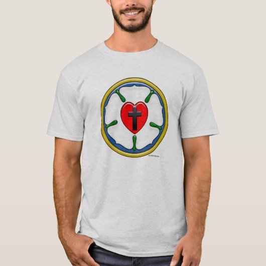 Lutherroos met reliëflook t-shirt (Voorkant)