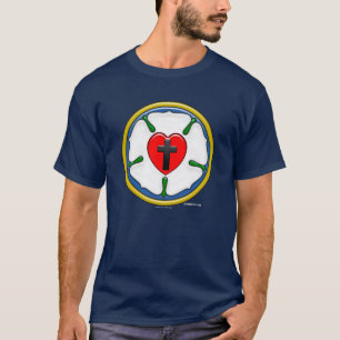 Lutherroos met reliëflook t-shirt