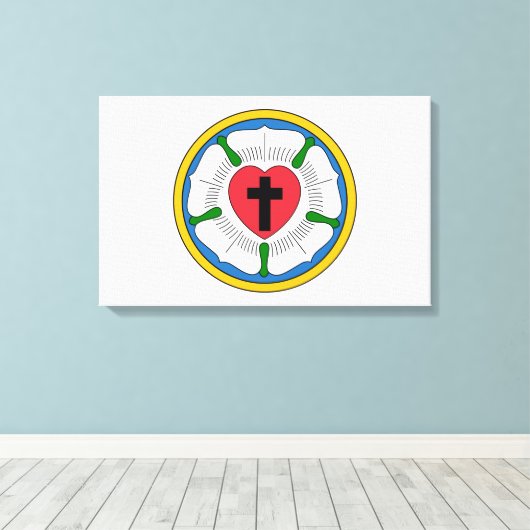 Lutherrose Luther Roos Lutheranisme Martin Luther Canvas Afdruk (Insitu (Houten vloer))