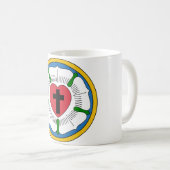 Lutherrose Luther Roos Lutheranisme Martin Luther  Koffiemok (Voorkant rechts)