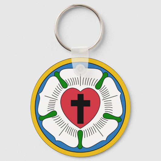 Lutherrose Luther Roos Lutheranisme Martin Luther Sleutelhanger (Voorkant)