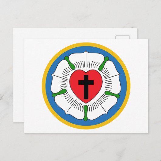 Luthers Roos Briefkaart (Voorkant / Achterkant)