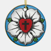 Luther's Roos Keramisch Ornament (Voorkant)