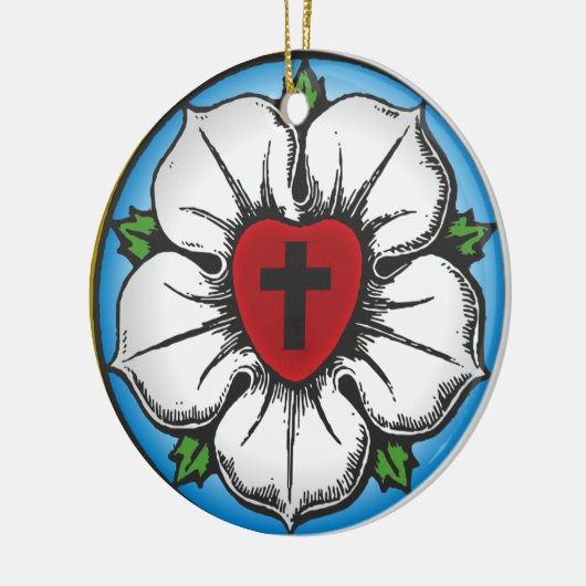 Luther's Roos Keramisch Ornament (Links)