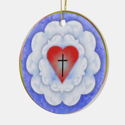 Luther's Roos Keramisch Ornament (Links)