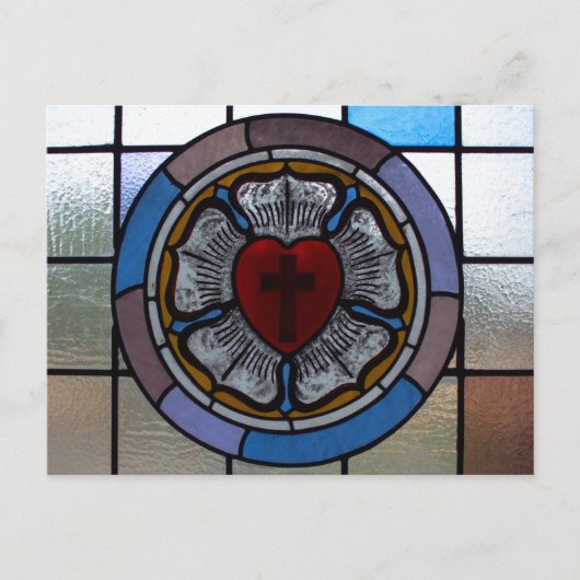 Luther's Roos Window Post Card - St. Paul Lutheran Briefkaart (Voorkant)