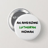 lutherse vrouw, geweldig ronde button 5,7 cm (Voorkant /achterkant)
