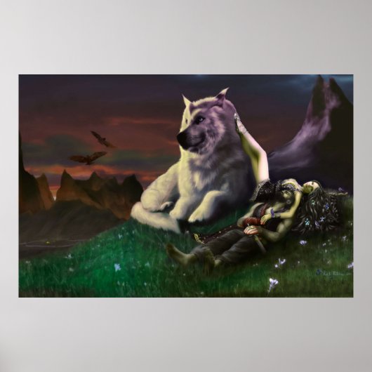 Luthien tends Beren Poster (Voorkant)