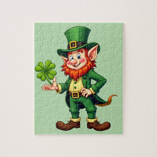 lutin en klaver met 4 vellen legpuzzel (Verticaal)