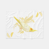 Lutino Cockatiel Blanket Fleece Deken (Voorkant (Horizontaal))