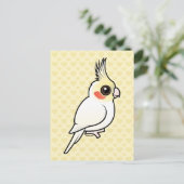 Lutino Cockatiel Briefkaart (Staand voorkant)