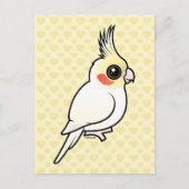 Lutino Cockatiel Briefkaart (Voorkant)