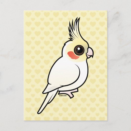Lutino Cockatiel Briefkaart (Voorkant)