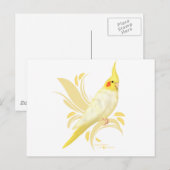 Lutino Cockatiel Briefkaart (Voorkant / Achterkant)
