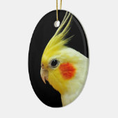 Lutino Cockatiel Keramisch Ornament (Links)