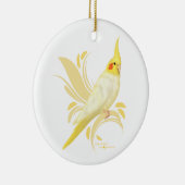 Lutino Cockatiel Keramisch Ornament (Rechts)