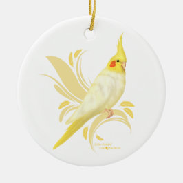 Lutino Cockatiel Keramisch Ornament