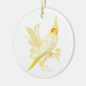 Lutino Cockatiel Keramisch Ornament (Links)