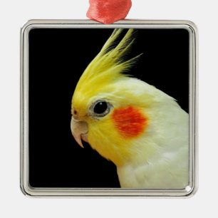 Lutino Cockatiel Metalen Ornament