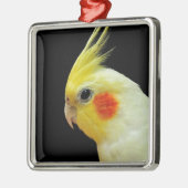 Lutino Cockatiel Metalen Ornament (Links)