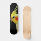 Lutino Cockatiel Persoonlijk Skateboard (Voorkant)