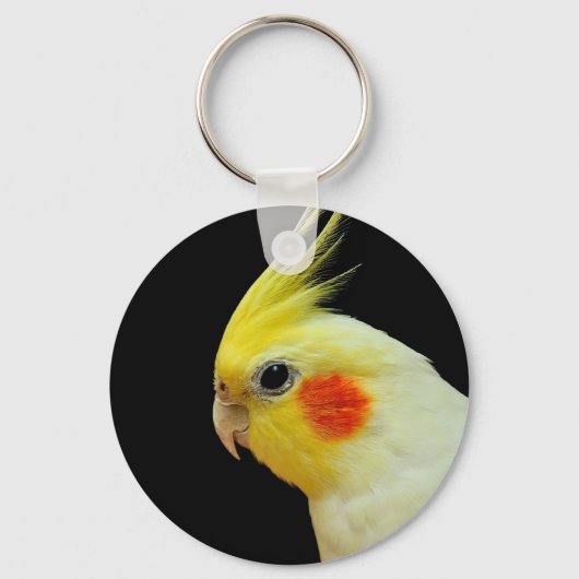Lutino Cockatiel Sleutelhanger (Voorkant)