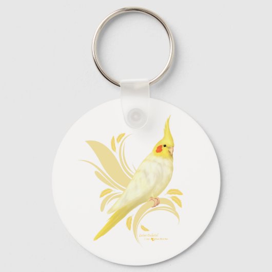 Lutino Cockatiel Sleutelhanger (Voorkant)