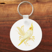 Lutino Cockatiel Sleutelhanger (Voorkant)
