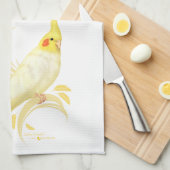 Lutino Cockatiel Theedoek (Quarter Fold)