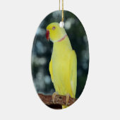 Lutino Indian Ringnek Parakeet Natuur Keramisch Ornament (Rechts)