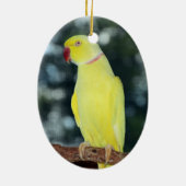 Lutino Indian Ringnek Parakeet Natuur Keramisch Ornament (Achterkant)