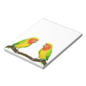 Lutino Lovebird Love Notitieblok (Linkerzijde)