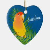 Lutino Lovebird Pet Bird Name Blue Keramisch Ornament (Rechts)
