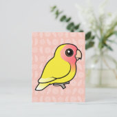Lutino met zijdebaars Lovebird Briefkaart (Staand voorkant)