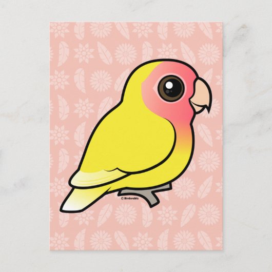 Lutino met zijdebaars Lovebird Briefkaart (Voorkant)