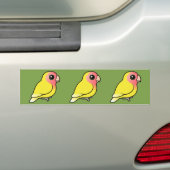 Lutino met zijdebaars Lovebird Bumpersticker (Op auto)