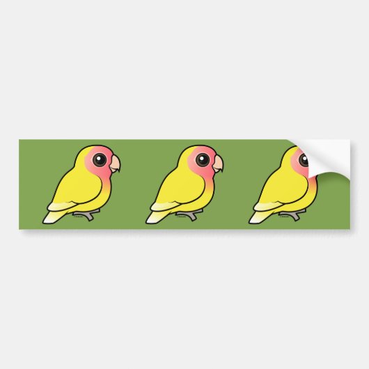 Lutino met zijdebaars Lovebird Bumpersticker (Voorkant)