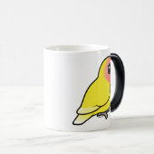 Lutino met zijdebaars Lovebird Magische Mok (Voorkant rechts)