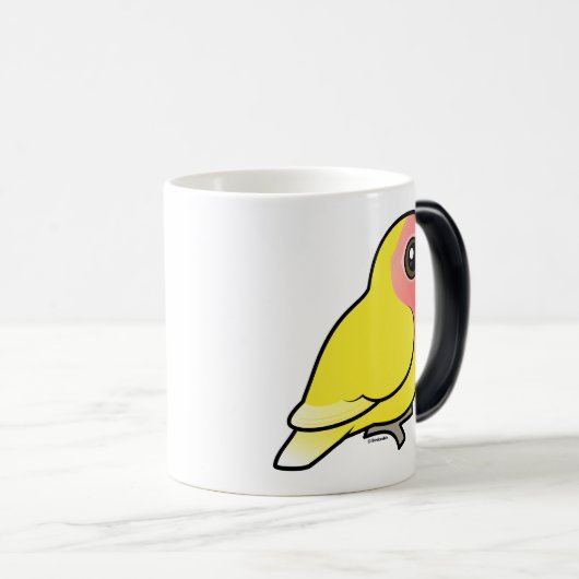 Lutino met zijdebaars Lovebird Magische Mok (Voorkant rechts)