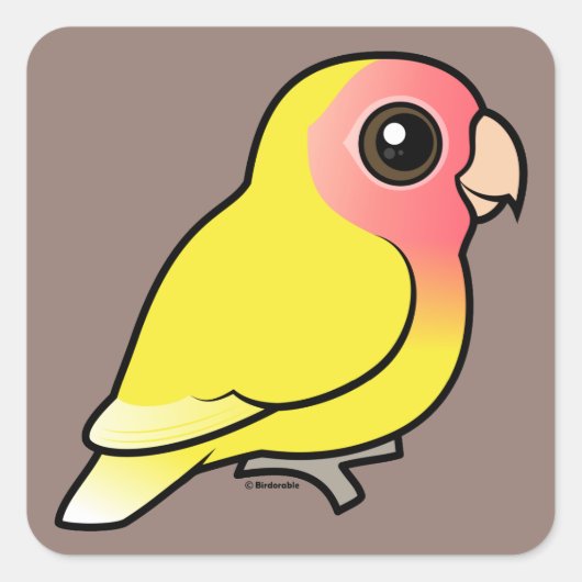 Lutino met zijdebaars Lovebird Vierkante Sticker (Voorkant)