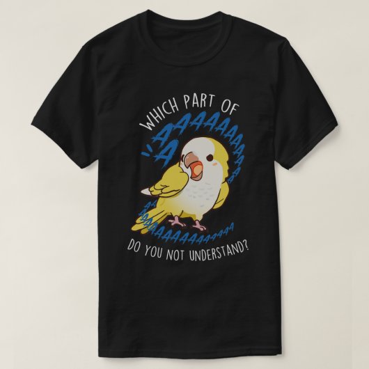 Lutino Quaker Parrot Aaaa T-shirt (Design voorkant)