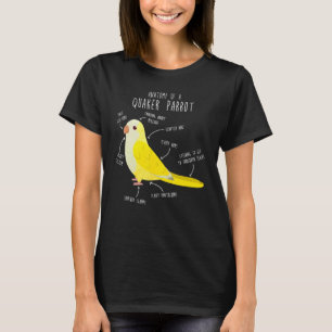 Lutino Quaker Parrot Anatomy Cute Pet Parrot Bird T-shirt