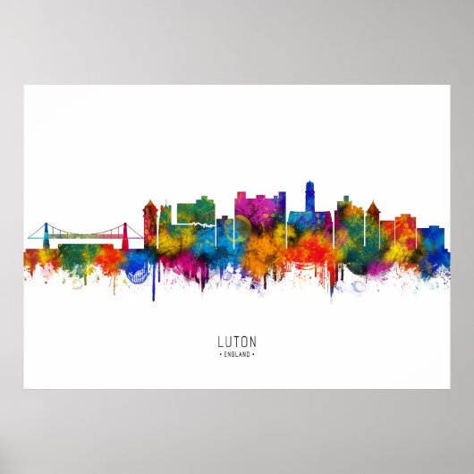 Luton England Skyline Poster (Voorkant)