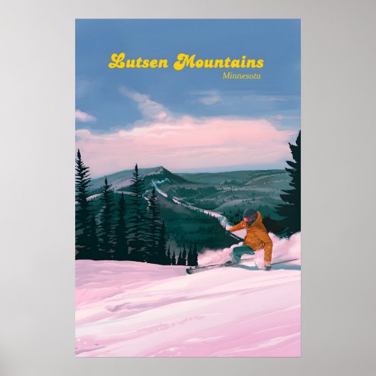 Lutsen Mountains Skigebied Reisposter Poster (Voorkant)